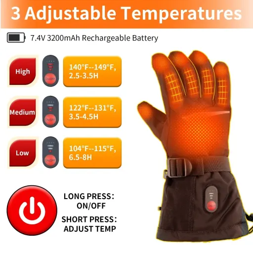 دستکش زمستانی گرم کن فوهیل مردانه و زنانه شارژی 3200mAh