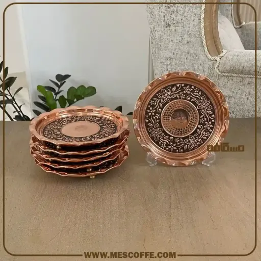 خرید پیش دستی مسی برای جهیزیه(مدل گل یاس/کد1874) | تعداد 6