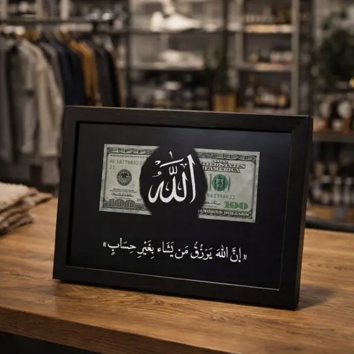 تابلو عکس دلار و الله یا رزق و روزی- طرح 124 سایز 40*60