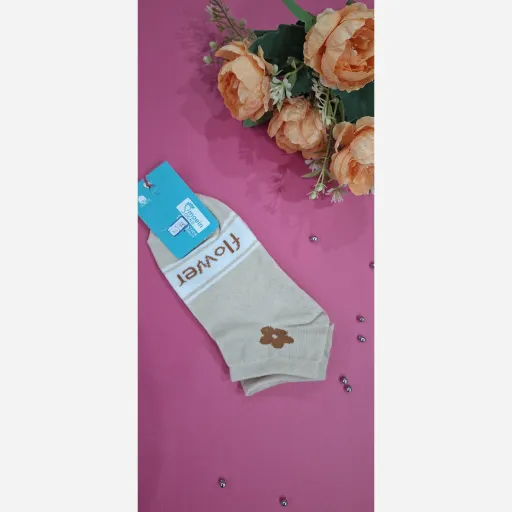 جوراب مچی ضمینه کرم کارت آبی طرح C