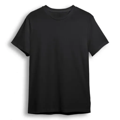 تی شرت مردانه آستین کوتاه یقه گرد ساده مشکی پنبه نخ روزمره اسپرت سایز مشکی - XL