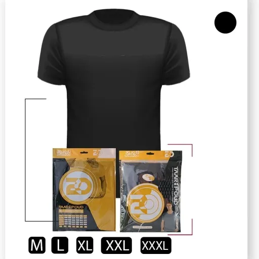 زیرپوش مردانه یقه گرد مشکی سایز 3XL