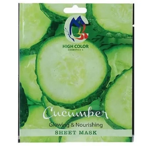 ماسک نقابی های کالر حاوی عصاره خیار HIGH COLOR CUCUMBER SHEET MASK 20G