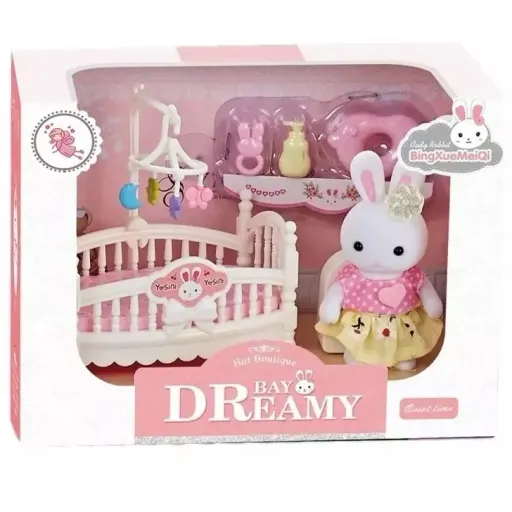 عروسک مینیاتوری خانه خرگوش با تخت 6621-7 Bay Dreamy