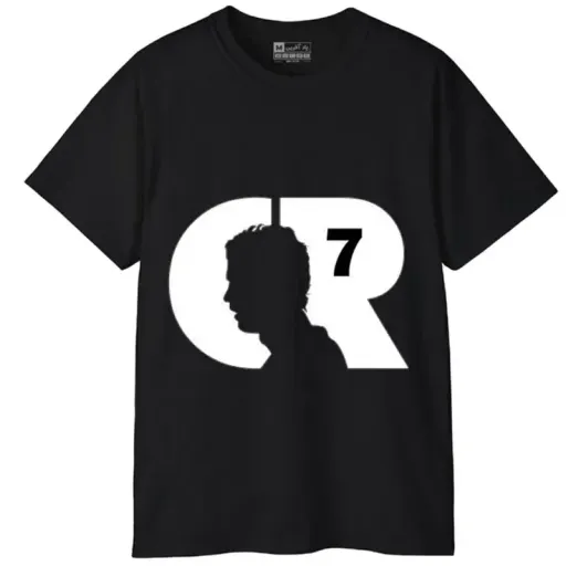 تیشرت آستین کوتاه مردانه پاد آفرین مدل فوتبالی رونالدو کد CR7 424 سایز مشکی - XXL