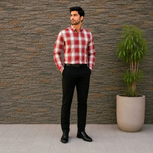 پیراهن چهارخانه مردانه آستین بلند تترون قواره آزاد رنگ کد1