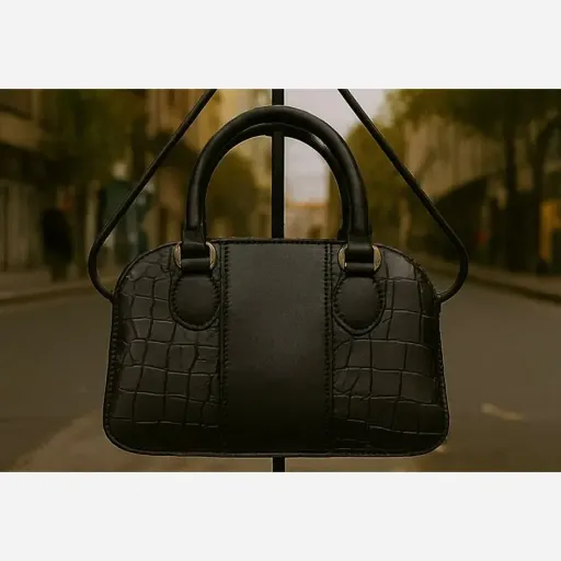کیف دستی چرم گاوی زنانه فریما اصل با دوام بالا و ظاهر لوکس گزینه ها مشکی ساده وسط پیتون