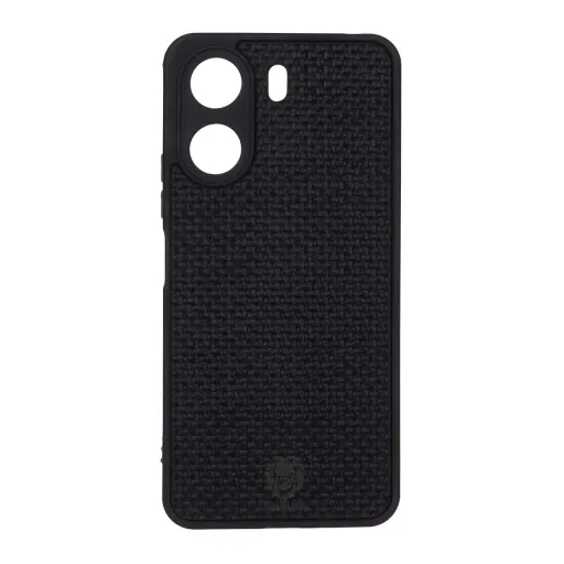 قاب طرح چرم حصیری Golden lion مدل Xiaomi Redmi 13C / Poco C65 رنگ مشکی