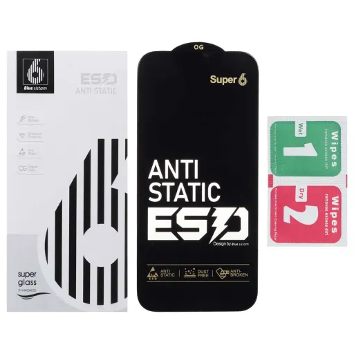 محافظ صفحه نمایش شیشه ای Full Cover ESD Anti Static - Super 6 OG مدل Apple iPhone 17 / iPhone 16 Pro