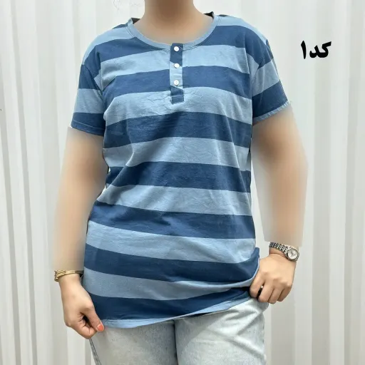 تیشرت نخی پنبه H&M جلودکمه کد 1164 چهارفصل زنانه و دخترانه تنخور راحت سایزبندی کامل گزینه ها کد-2 | سایز s