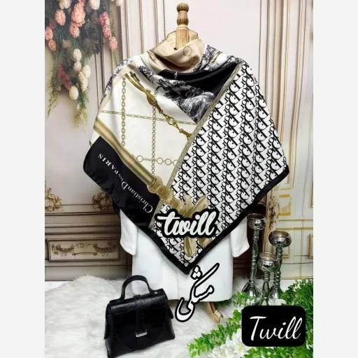 روسری ابریشم توییل دیور روبان
