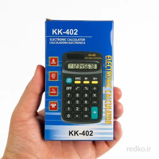 ماشین حساب کوچک مدل KK-402 در مداد قرمز