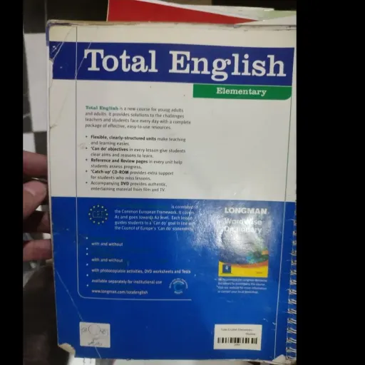 توتال انگلیش المنتری استیودنت بوک و ورک بوک رحلی آبی سفید total english student book  دست دومِ تمیز دست دوم