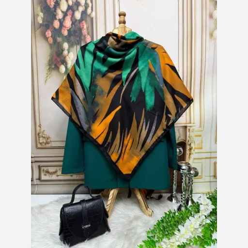 روسری نخ کاستوم سبزنار برگینه