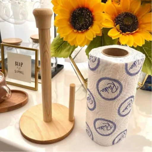 پایه دستمال رولی چوبی(همراه یک دستمال)ایستاده