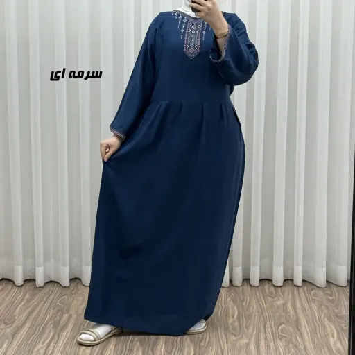 پیراهن ساحلی نخی زنانه مدل آتریسا فری سایز با کمربند گزینه ها کرمی