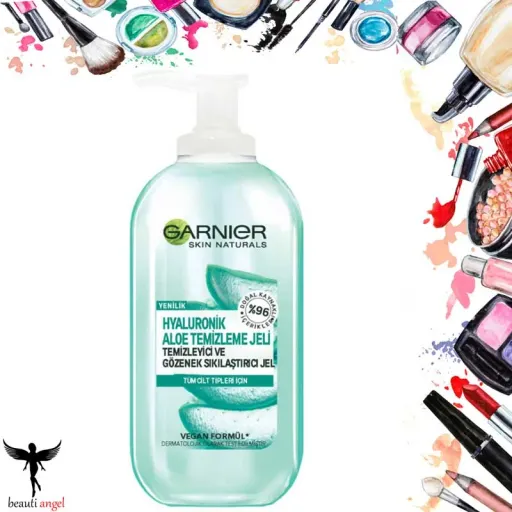 ژل شستشو صورت گارنیر مدل HYALURONIK ALOE TEMIZLEME در حجم 200 میلی لیتر ا gel face wash garnier model hyaluronik aloe