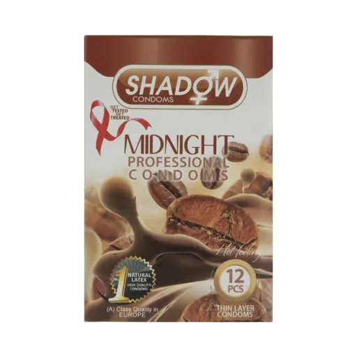 کاندوم خاردار و تاخیری قهوه شادو SHADOW MIDNIGHT بسته 12 عدد