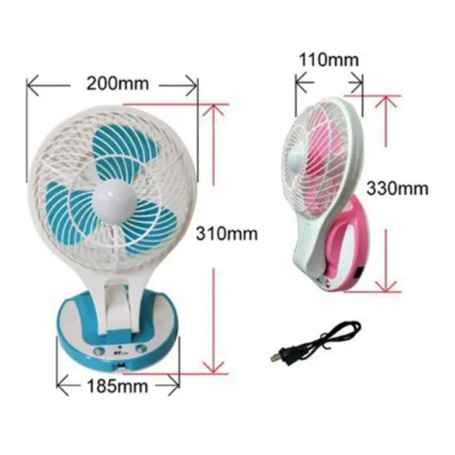پنکه رومیزی شارژی تاشوچراغ دارmini fan  قابل حمل و استفاده در مکانهای مختلف
