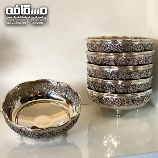 پیاله بستنی خوری کروم(مدل گلبرگ/کد 1055) | عدد 1