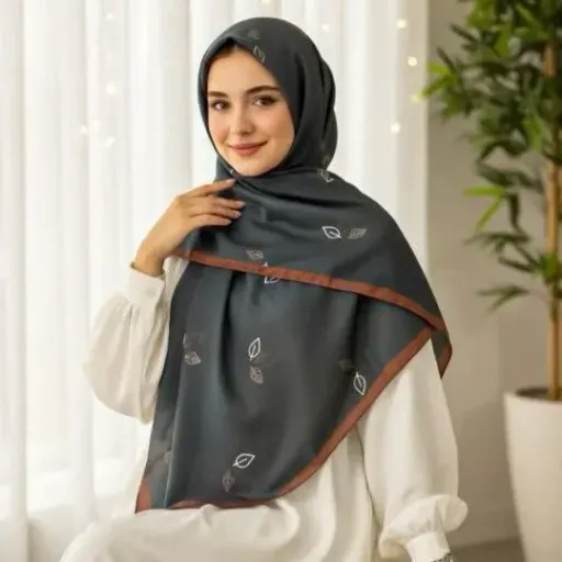 روسری سوپرنخ طرح پری رنگ سبز تیره