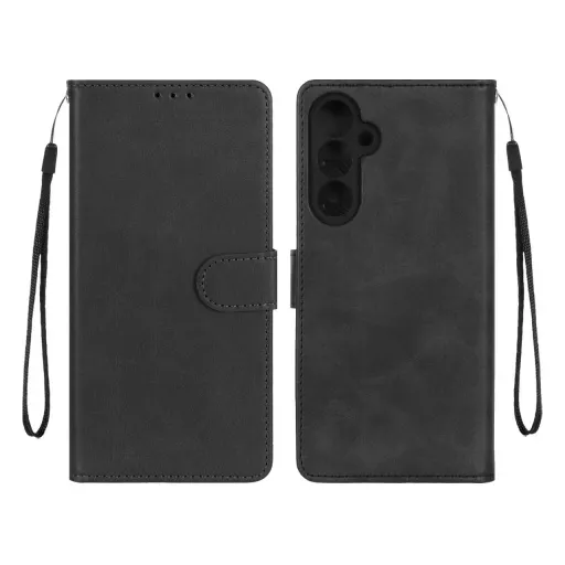 کیف موبایل چرمی جاکارتی و محافظ لنزدار درجه یک MNC سامسونگ مدل Samsung Galaxy A35 رنگ مشکی