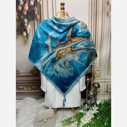 روسری نخ کاستوم کهکشان آبی 