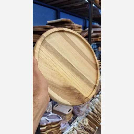 سینی چوبی گرد گردو سایز قطر 25