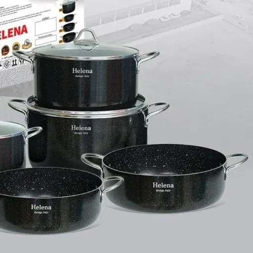 سرویس قابلمه و ماهیتابه هلنا کلاسیک 7 پارچه اندازه قابلمه 28 تک