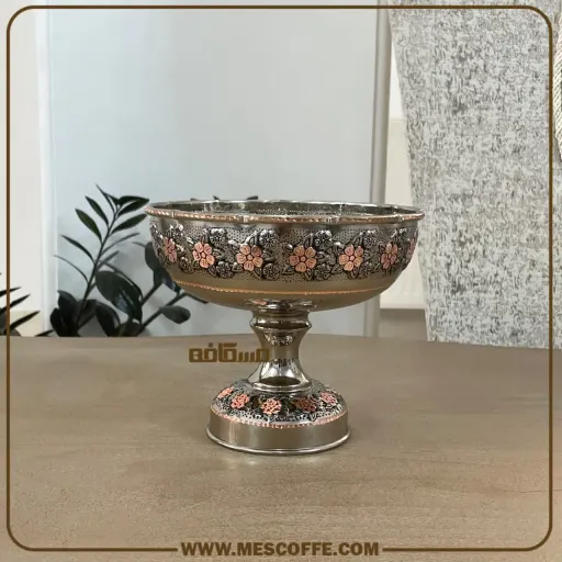 شکلات خوری مسی پایه دار(گل سرخ/کد1863)