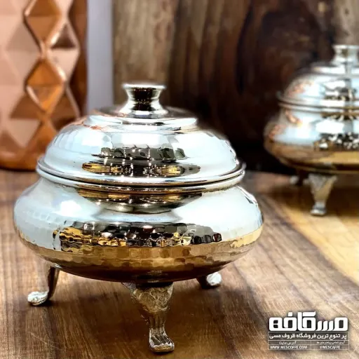 قندان چکش کار شده کروم(مدل سفینه ای/کد 1395)