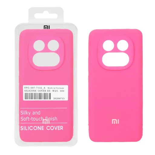 قاب سیلیکونی اورجینال پاک کنی درجه یک شیائومی مدل Xiaomi Redmi Note 14 Pro 5G / Redmi Note 14 Pro Plus 5G / Poco X7 5... رنگ صورتی فانتزی