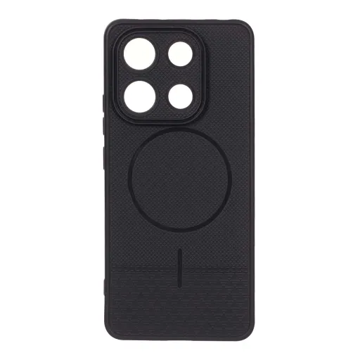 قاب مگ سیف شیائومی طرح شطرنجی محافظ لنزدار مدل Xiaomi Redmi Note 13 4G - مشکی