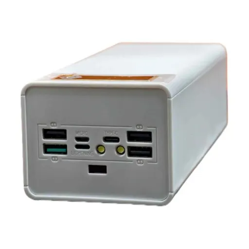 کیس و ماژول پاوربانک 18650 فنری 80 هزار 22.5 وات نمایشگر دار | رنگ سفید