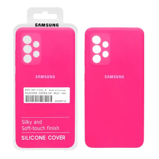 قاب سیلیکونی درجه یک پاک کنی محافظ لنزدار اورجینال سامسونگ Samsung Galaxy A33 (پک دار) رنگ صورتی فانتزی