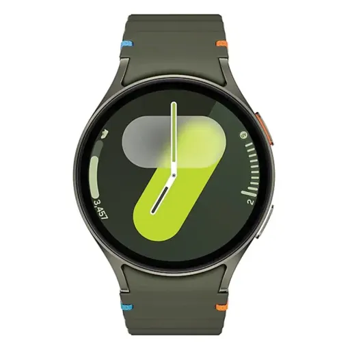 ساعت هوشمند سامسونگ مدل Galaxy Watch 7 44mm دارای قابلیت های کنترل موسیقی (Music Player) بند پلاستیک رنگ نقره ای