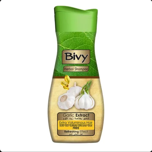 شامپو سر گیاهی بیوی Bivy Garlic بدون سولفات حاوی عصاره سیر 600 میل

