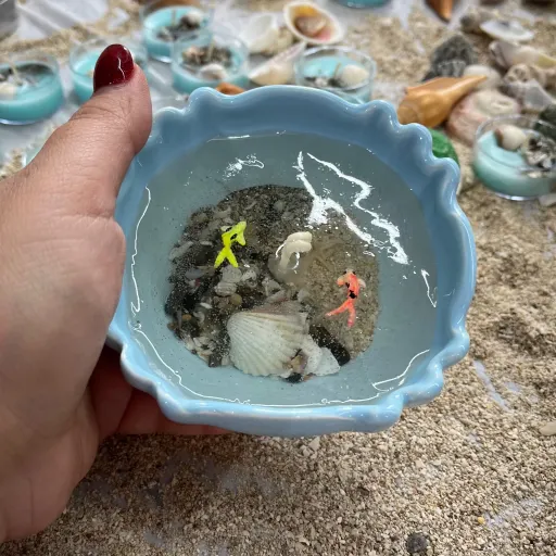 شمع ژله ای حوضچه با 2عدد ماهی