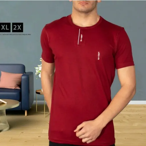 تیشرت نخ پنبه لیوایز رنگبندی توسی روشن و توسی تیره و سفید و زرشکی سایز مدیوم تا 2XL تیشرت اندامی مردانه تیشرت یقه گرد  رنگ و سایز سفید L