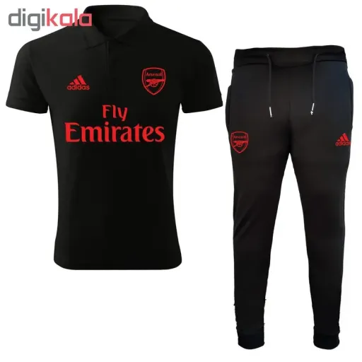 ست پولوشرت و شلوار ورزشی مردانه طرح آرسنال کد arsenal243 سایز مشکی - XXL