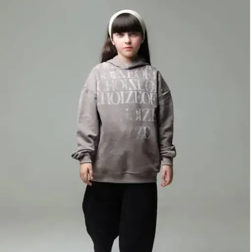 هودی بچگانه دورس کلاهدار چاپ انگلیسی دخترانه و پسرانه گزینه ها سایز 13تا14سال(سایز65) | خاکی
