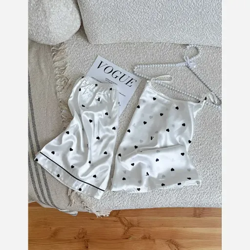 تاپ شلوارک ساتن وارداتی زنانه کد 1270، چهارفصل، شیک و راحت، بدون آبرفت و رنگ رفت گزینه ها سایز 2xl