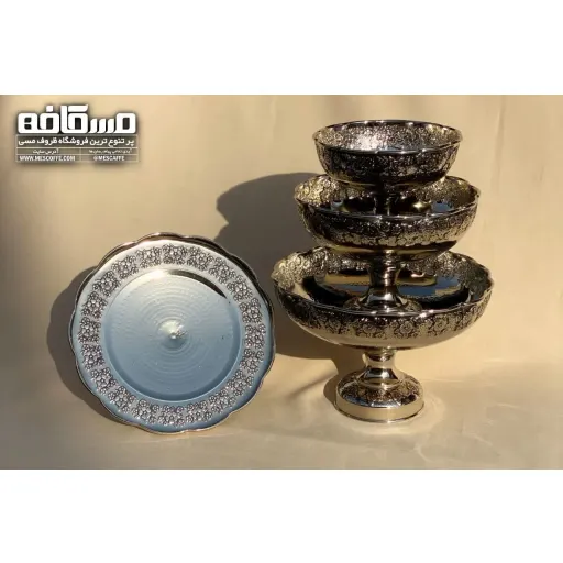 سرویس پذیرایی مسی کروم (مدل گلبرگ)