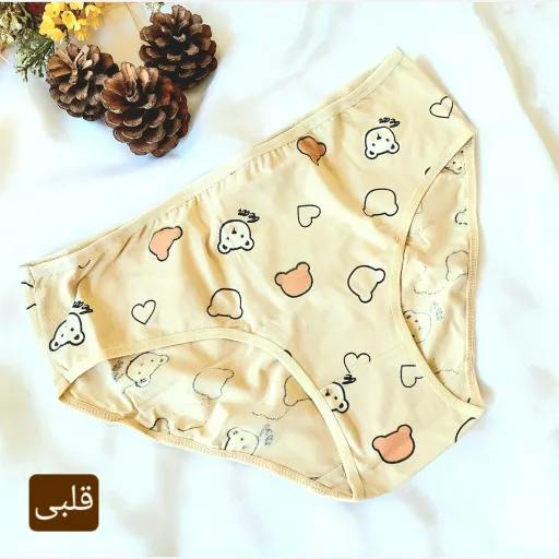 شورت زنانه نخی قواره دار طرح ترک برند ال کیم سایز بزرگ 3XL رنگ کرمی سایز و رنگ پک شش تایی