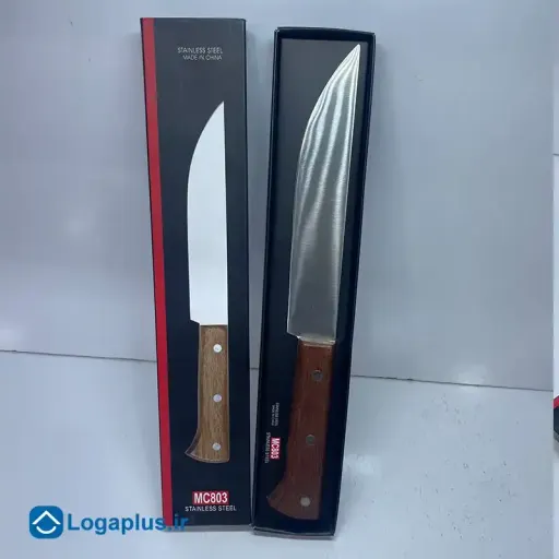 چاقوی آشپزخانه دسته چوبی Stainless Steel مدل MC803 [پسکرایه]