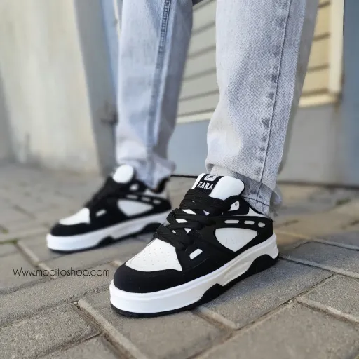 کتونی کلاسیک زارا ونس زارا  رنگ و سایز آبی سفید 44