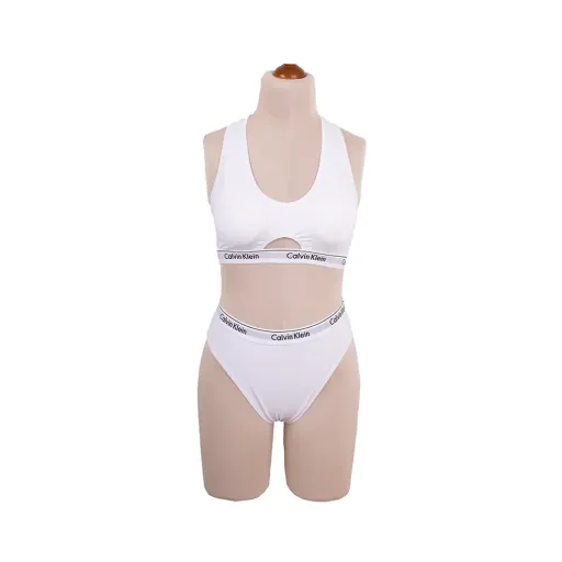 ست لباس زیر زنانه نخ و پنبه کاپ دار اسلیپ سایز L و XL گزینه ها سایز L | طوسی روشن