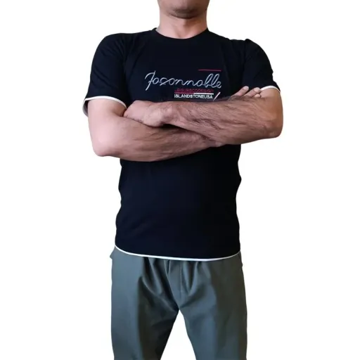 تیشرت سوپر پنبه یقه گرد، رنگ مشکی سایز 3XL