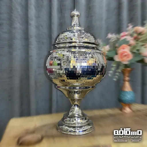 آجیل خوری خمره ای پایه دار کروم