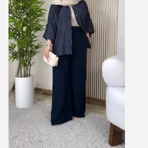 ست شومیز شلوار مهسون ارسال فوری رنگ قهوه ای